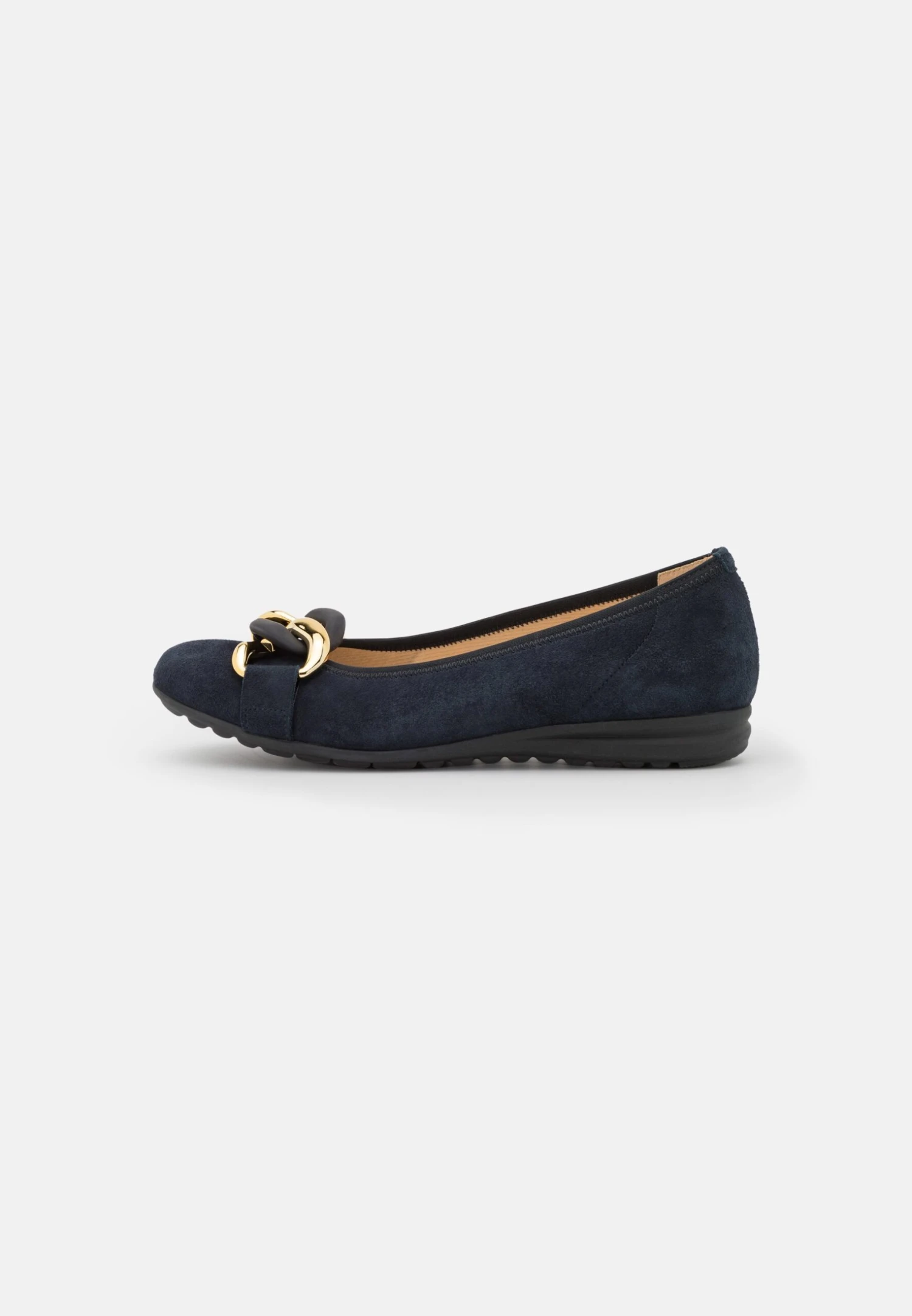 Gabor Comfort Ballet Pumps - Dark Blue/Uni Gold 2 Gabor Comfort Ballet Pumps - Dark Blue/Uni Gold - Image 2