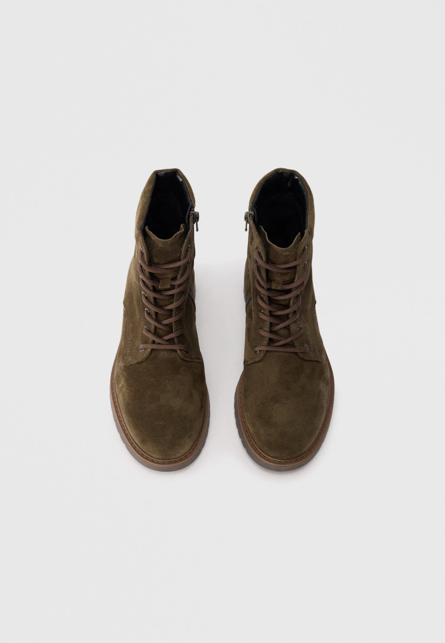 Gabor Comfort Lace-up Ankle Boots - Olive 4 Gabor Comfort Lace-up Ankle Boots - Olive - Image 4