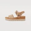 Gabor Comfort Platform Sandals - Sand