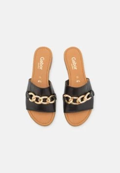 Gabor Comfort Mules - Schwarz/Gold -Gabor Sale Store 195bbd4af6024dfc8f2090866aa46504