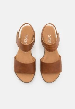 Gabor Comfort Wedge Sandals - Cognac -Gabor Sale Store 21c5318fe584435f85dff26015a93e52