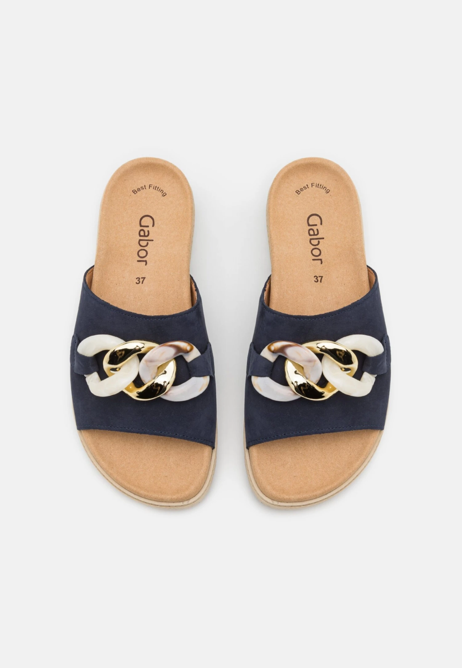 Gabor Mules - Blue/Beige 6 Gabor Mules - Blue/Beige - Image 6