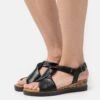 Gabor Comfort Wedge Sandals - Black