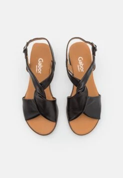 Gabor Comfort Wedge Sandals - Black -Gabor Sale Store 43d7c350a9ba42b6a87e5ded3582d46a