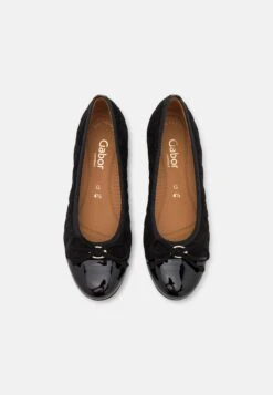 Gabor Comfort Ballet Pumps - Schwarz/Gold -Gabor Sale Store 606b32a8835b4c09af3783bcb30d055d