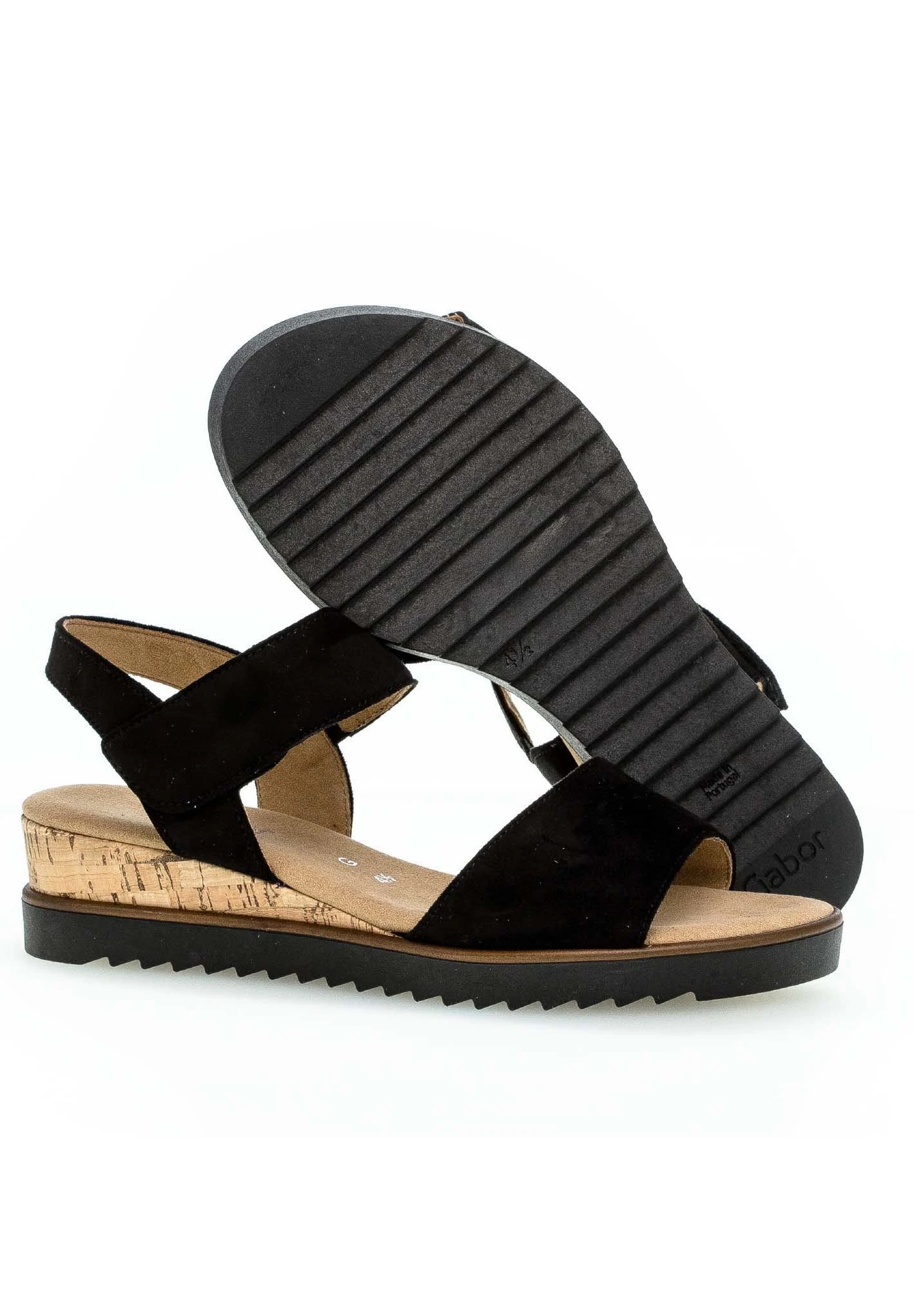 Gabor Comfort Wedge Sandals - Schwarz Kork/Schw 3 Gabor Comfort Wedge Sandals - Schwarz Kork/Schw - Image 3