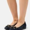 Gabor Comfort Ballet Pumps - Dark Blue/Uni Gold