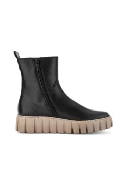 Gabor Comfort Wedge Ankle Boots - Schw/beige Micro