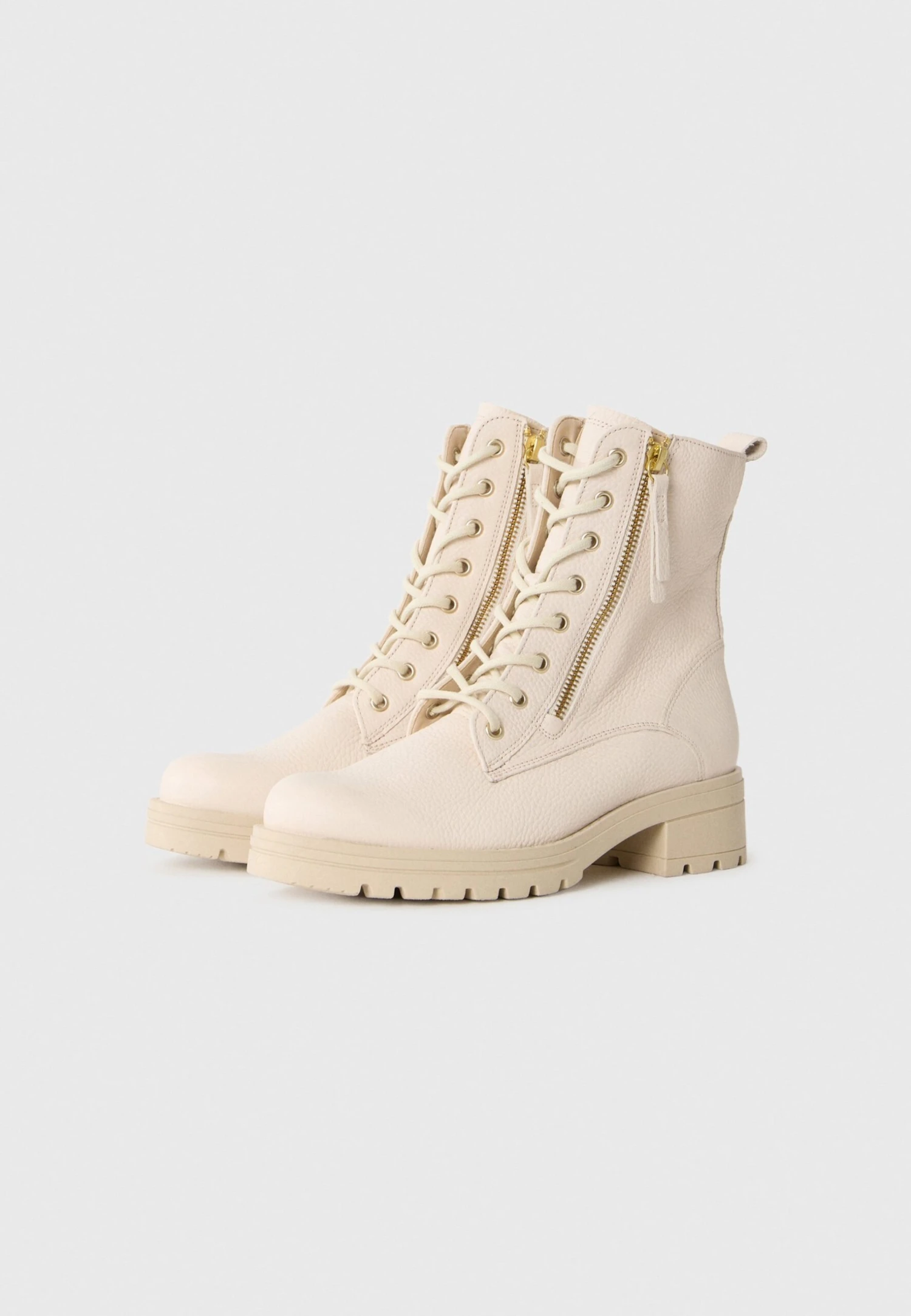 Gabor Comfort Lace-up Ankle Boots - Creme 2 Gabor Comfort Lace-up Ankle Boots - Creme - Image 2