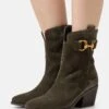 Gabor Comfort Cowboy/Biker Ankle Boot - Bosco/Dark Gold