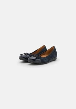 Gabor Comfort Ballet Pumps - Dark Blue/Gold -Gabor Sale Store b4eef6dcbaae4cc5bfb57086b4dfe52b