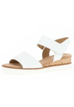 Gabor Comfort Wedge Sandals - Weiss Kork/Offwhi