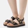 Gabor Comfort Platform Sandals - Schwarz/Gold -Gabor Sale Store bf8356c3894e4ac88513c90e28f22467